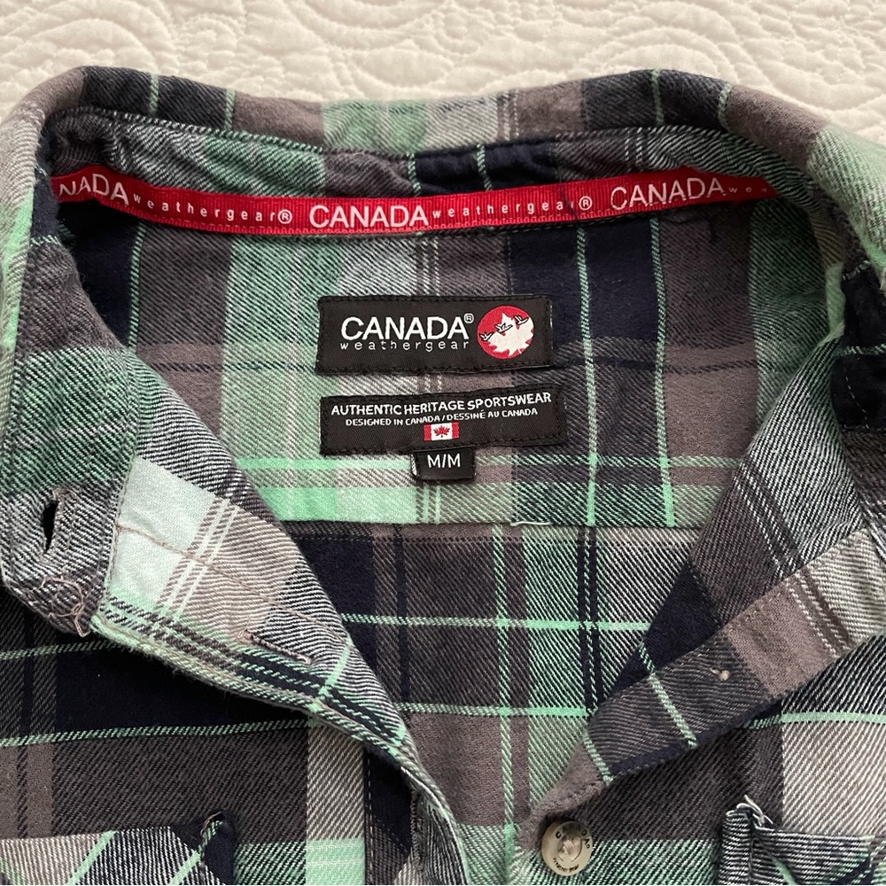 CANADA Weathergear Long Sleeved Shirt 100% Cotton Flannel Shirt Size MM - Picture 5 of 16